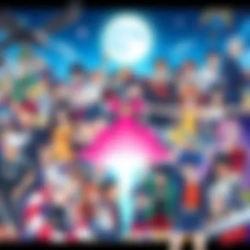Anime Recommendations A colorful collage of popular anime shows with characters and scenes from various series suggesting new titles