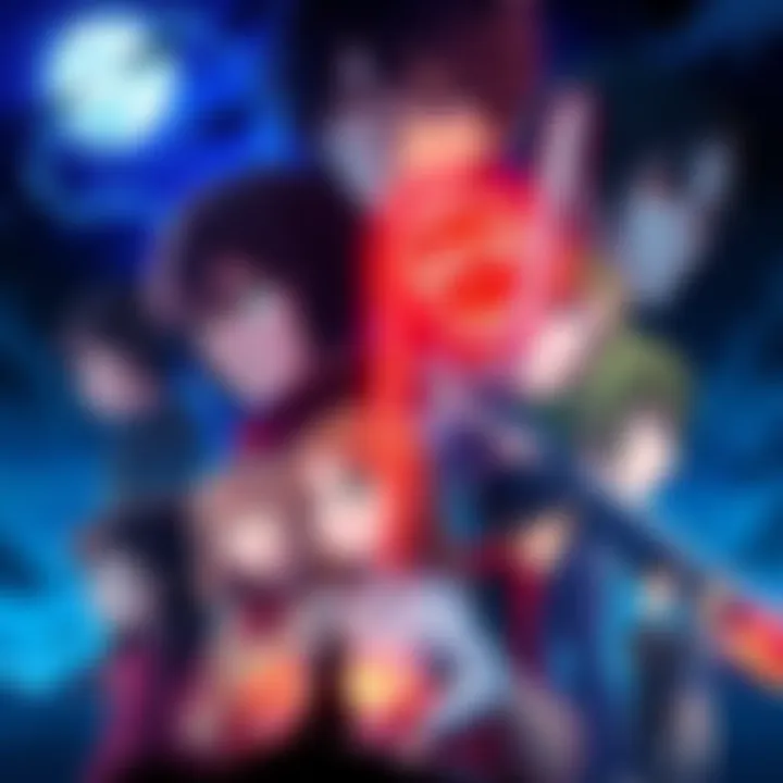 A collage of popular anime characters and scenes from recommended shows like Death Note and FLCL