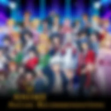 A colorful collage of lesser-known anime series with unique long titles, featuring characters in fun and humorous poses.