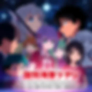 A collage of anime characters from intense shows reflecting deep emotions, set against a starry background.