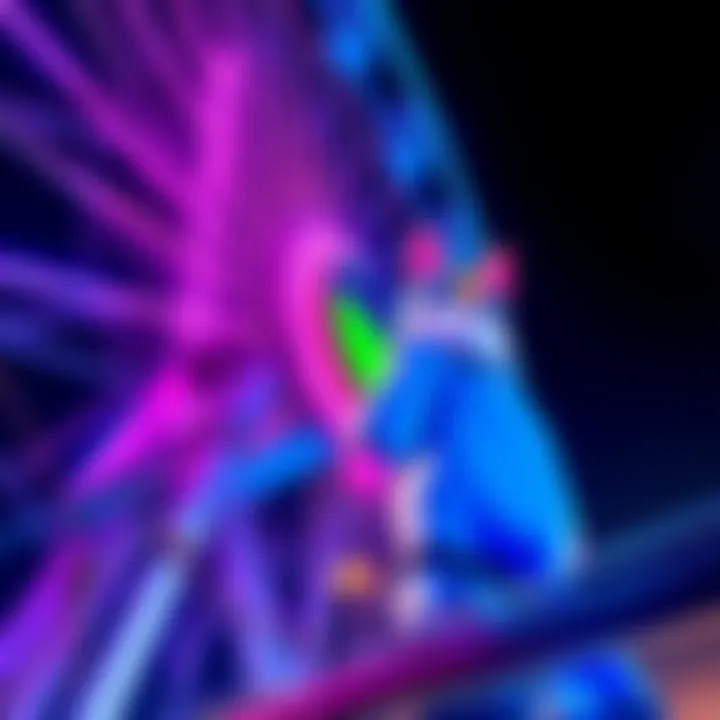 A character tied up and a colorful mascot on a ferris wheel, reflecting on anime memories.