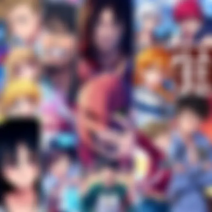 Collage of Popular Anime Characters A vibrant collage showcasing iconic anime characters from series like Attack on Titan, Jujutsu Kaisen, and more, representing a must-watch selection.
