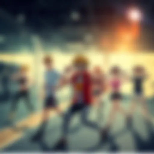 A selection of anime characters exercising and working out, inspiring viewers to stay fit while watching anime.