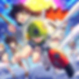 Colorful poster featuring characters from Steel Ball Run in an anime art style