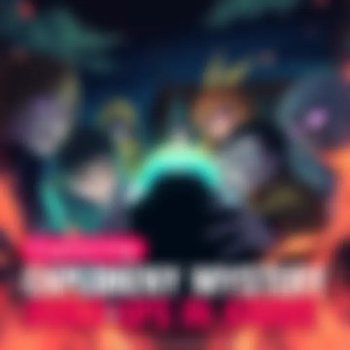 A group of anime characters looking intently at a mysterious object, surrounded by an atmosphere of suspense and intrigue