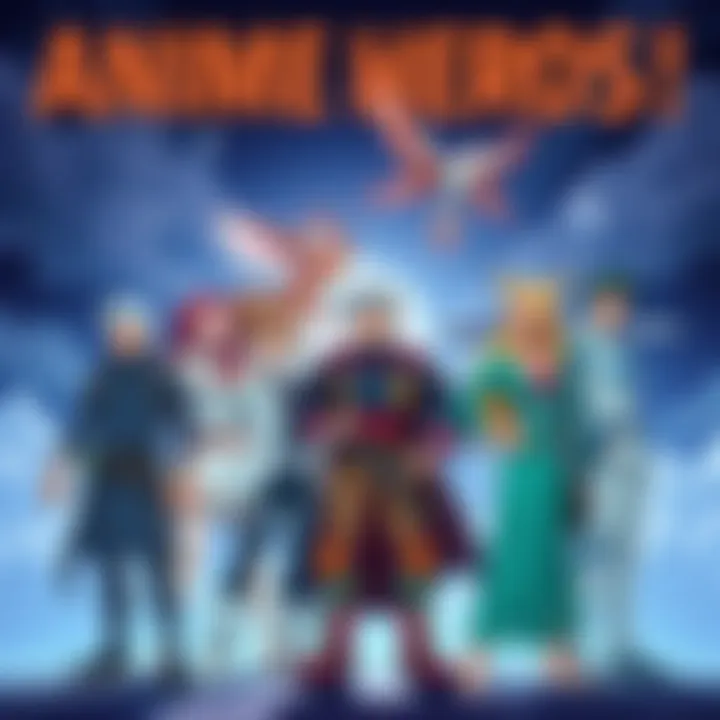 A group of diverse anime characters standing together, showcasing strong bonds and ready for battle, highlighting friendship and teamwork.