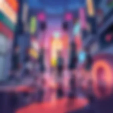 Animeirl Fusion An illustration of anime characters interacting in a real-world setting, showcasing elements of everyday life blended with anime aesthetics.