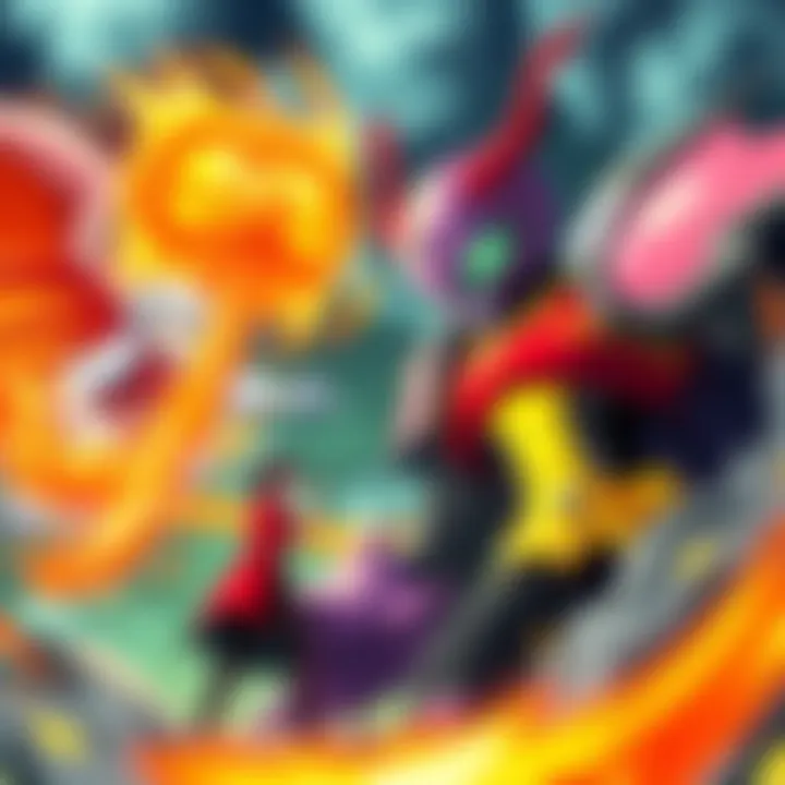 Anos, a powerful demon lord, stands ready to battle Alien-X, a unique alien being, in an intense showdown.