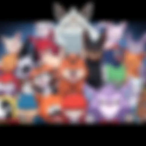 A collage of various anthropomorphic animal characters from different anime, showcasing their unique designs and personalities.