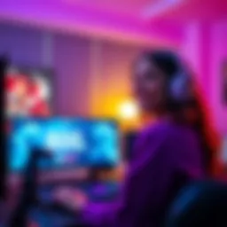 Anya Melfissa smiling at her streaming setup with a subscriber counter graphic on screen