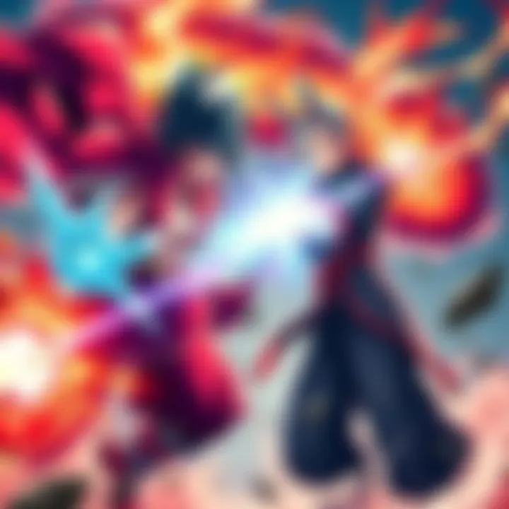 Aoi Todo and Mr. Satan battle fiercely, showcasing their unique powers in a dynamic fight scene.