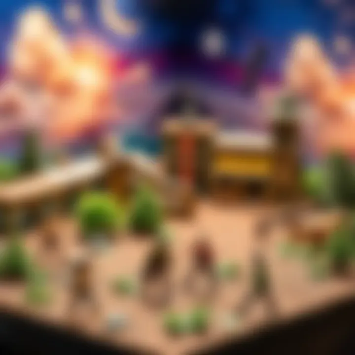 AOT Diorama Display A detailed diorama representing scenes from Attack on Titan, featuring miniature figures and background elements that capture the show's essence.