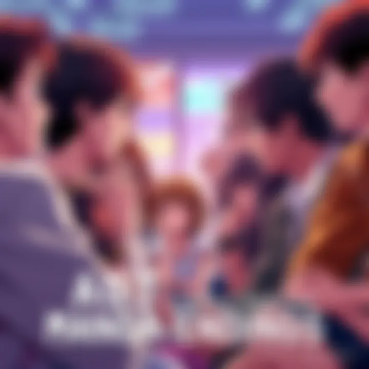 Group of fans discussing their views on shounen manga endings, expressing various emotions.