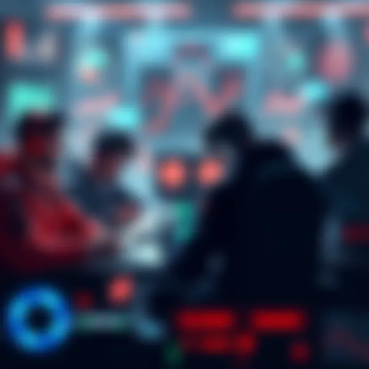 Group of players discussing strategies for starting an APOC fight, with charts and gaming icons visible