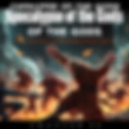 An intense scene showing characters from Apocalypse of the Gods in action, highlighting a battle or conflict.