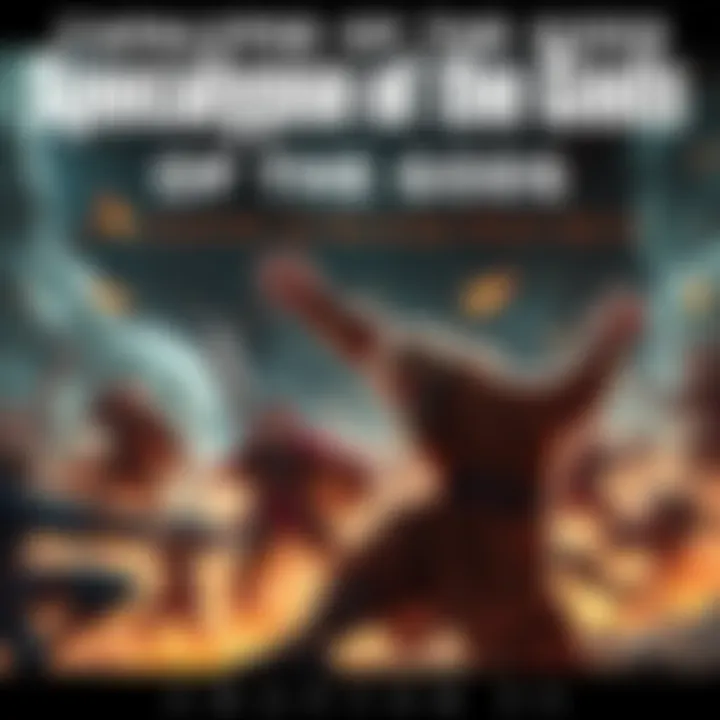 An intense scene showing characters from Apocalypse of the Gods in action, highlighting a battle or conflict.