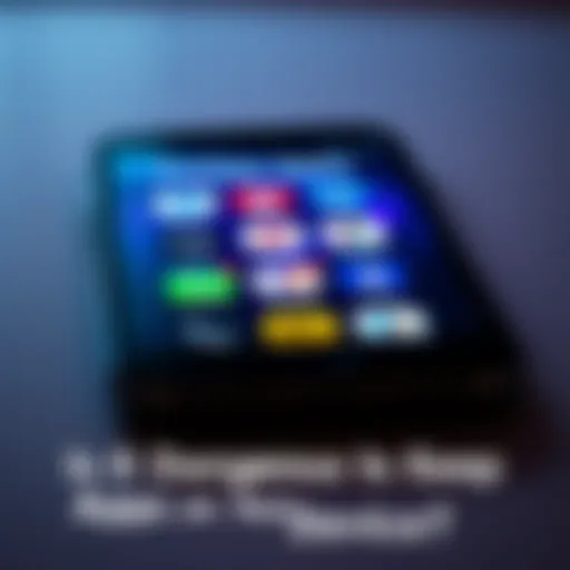 A smartphone displaying various app icons, highlighting the concept of app storage and potential risks