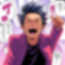 Araki Celebrating Araki smiling with manga panels in the background, showcasing his successful endings