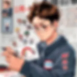 Araki's Chibi Art Attempt Araki drawing chibi characters with exaggerated features and expressions, looking puzzled due to an artistic challenge, surrounded by sketches and fan reactions.