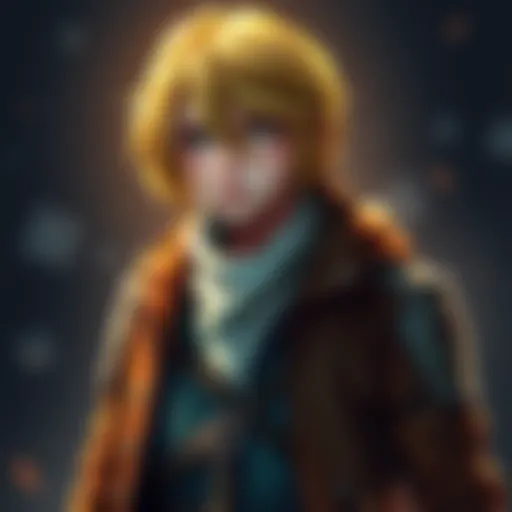 A person wearing an Armin Arlert costume, showcasing dedication to humanity and sacrifice themes. The outfit features a signature jacket and hairstyle.