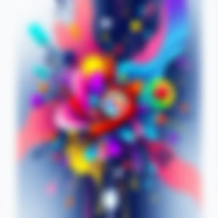 A vibrant art piece from Regular Kaisen showing colorful abstract shapes and designs