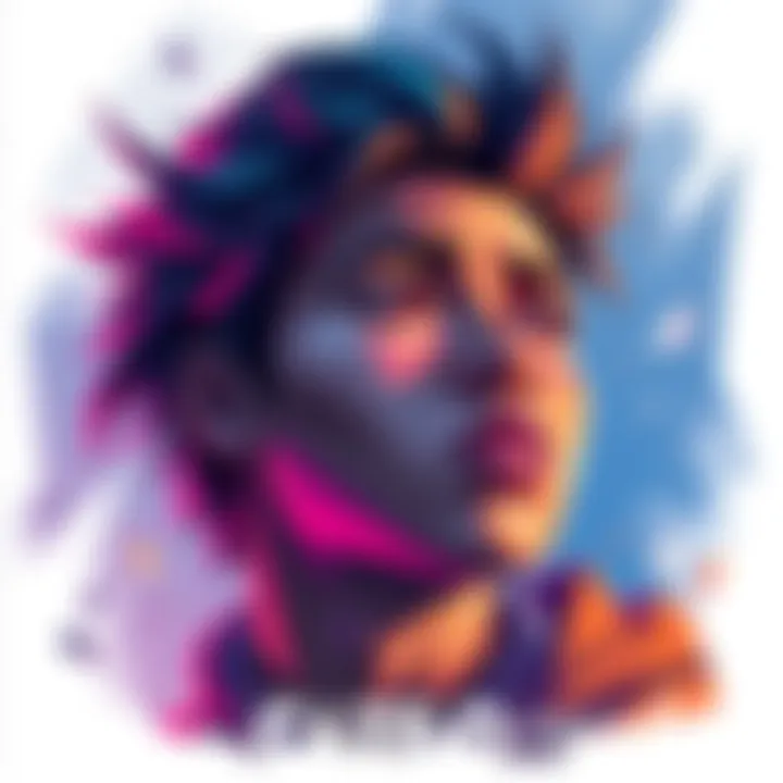 A striking artwork depicting Reze, showcasing vibrant colors and emotional expressions.