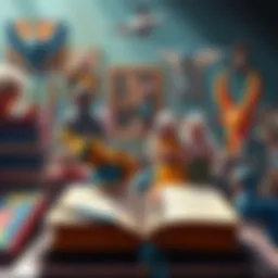 Colorful illustrations from the artbook showcasing diverse student artwork