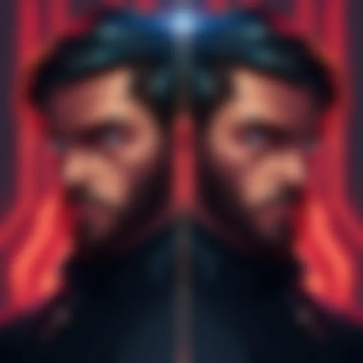 Arthur's doppelgänger concept An illustration of Arthur's doppelgänger, showcasing contrasting features and characteristics that suggest a different version of the character.