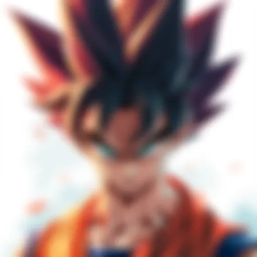 A detailed illustration of Goku showcasing his iconic spiky hair and determined expression