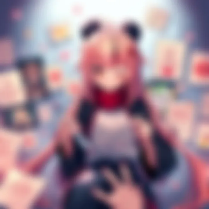 An artist creating illustrations of the Koishi character, surrounded by supportive fans' messages and artworks, showing appreciation for their feedback.