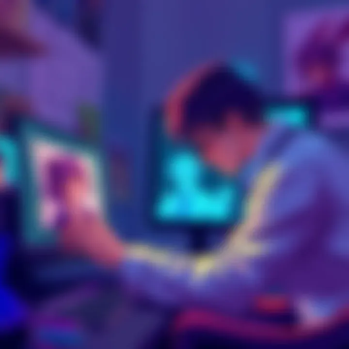 A fan artist frustrated while trying to save their artwork in the wrong file format, displaying unfinished art on the screen