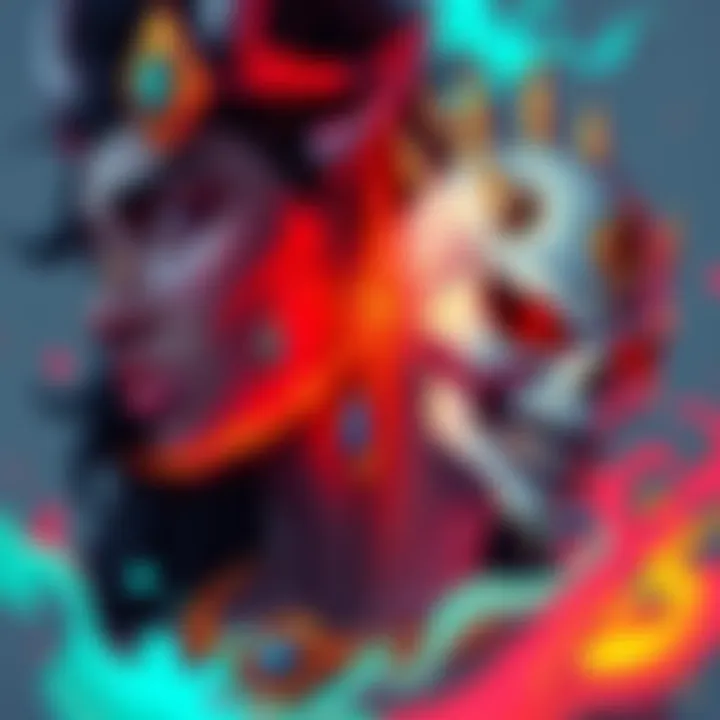 A colorful illustration of the artist's controversial Indra OC alongside The Jonkler of Death, showing their unique designs and rivalry.