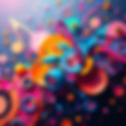 A colorful abstract artwork inspired by music, showcasing vibrant shapes and patterns.