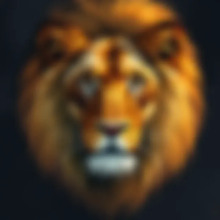 A detailed illustration of a majestic lion from an art book, showcasing its powerful presence and features.