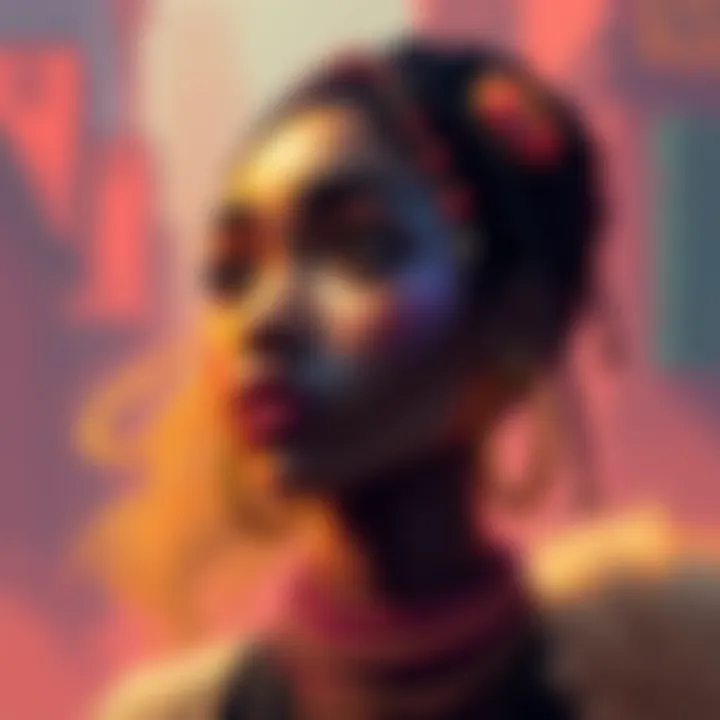 Artistic portrayal of Makima A creative interpretation of the character Makima, showcasing her distinct features and style in a colorful artwork.