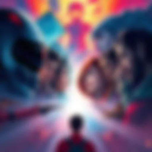 A vivid illustration showing alternative endings for GT, featuring diverse characters and scenes that differ from the original story