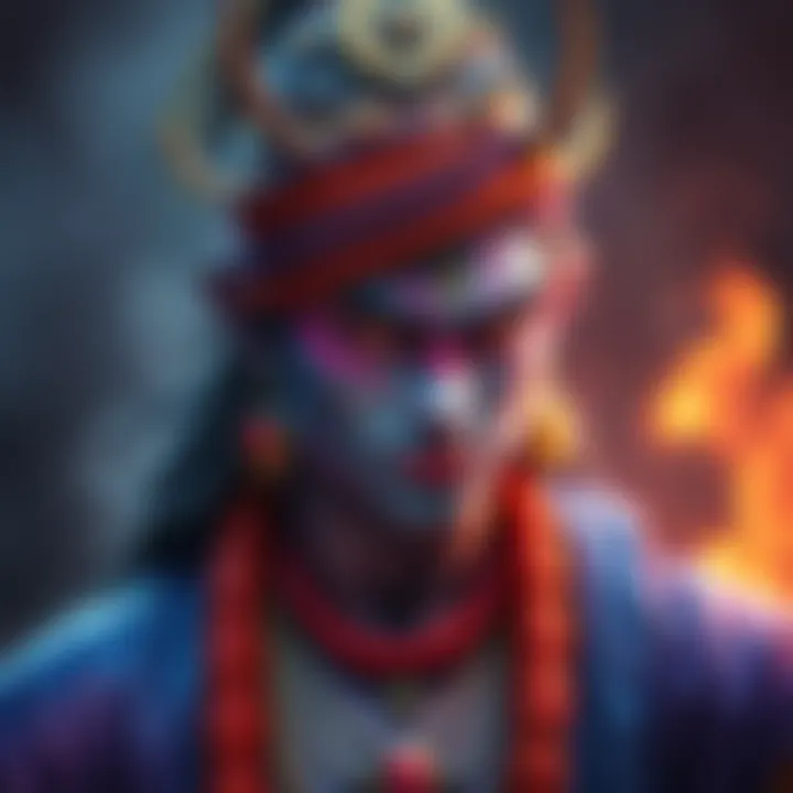 A colorful depiction of Indra showcasing his strength and creativity, with vibrant colors enhancing his character's depth.