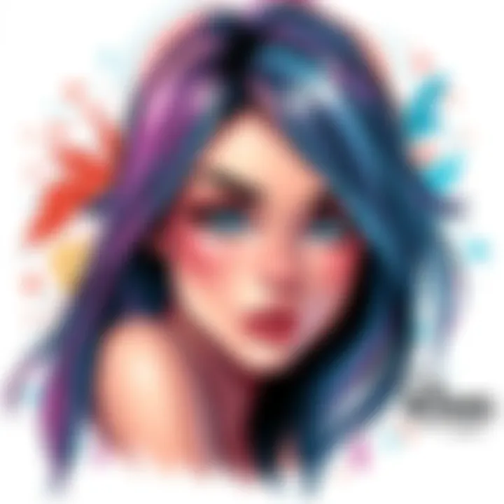 A stunning drawing of Riona, showcasing her expressive features and vibrant colors, drawing the attention of art enthusiasts.