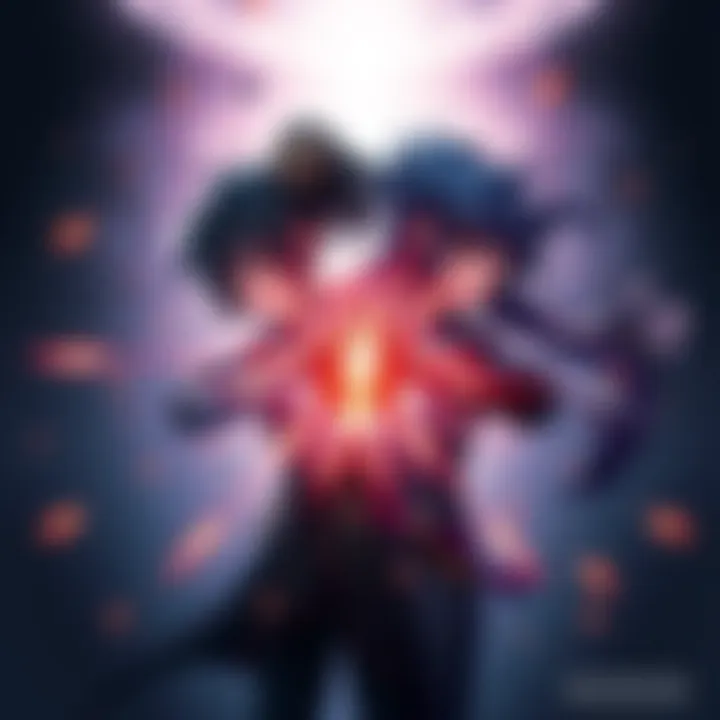 A visual representation of Asa and Yoru merged into one character, showcasing combined traits and abilities, set against a dramatic background.