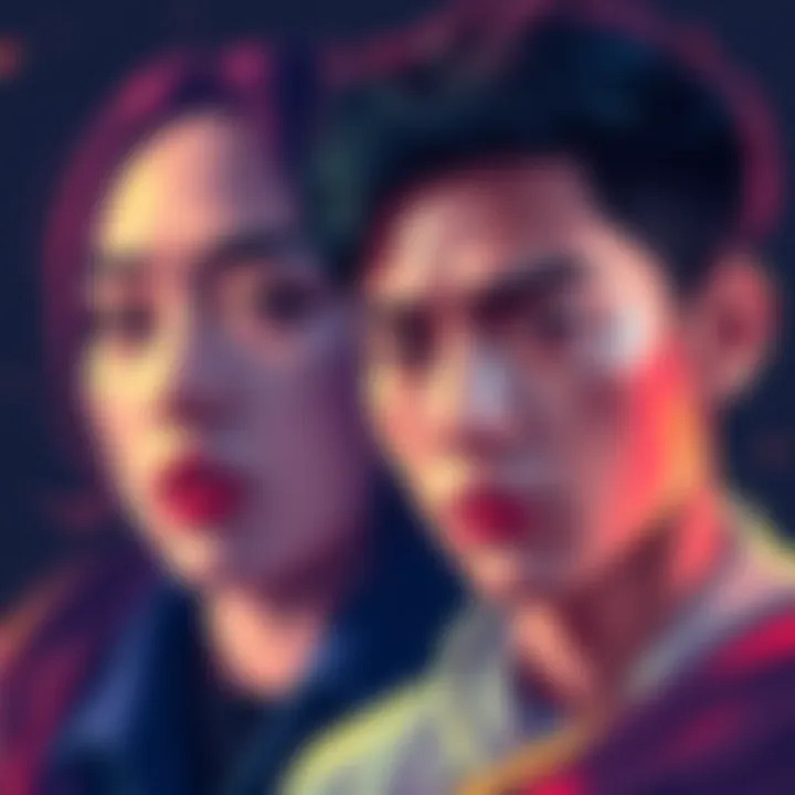 A vibrant artistic interpretation of Asa and Young Denji, showcasing their expressive features and unique styles.