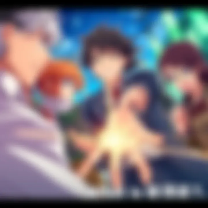 Main characters from the AsaDen Tomodachi arc engaged in a dramatic scene, showcasing their emotions and anticipation for the next chapter.