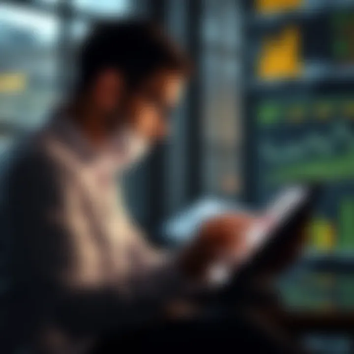 A person analyzing financial charts and graphs on a tablet, contemplating a 1K CC investment