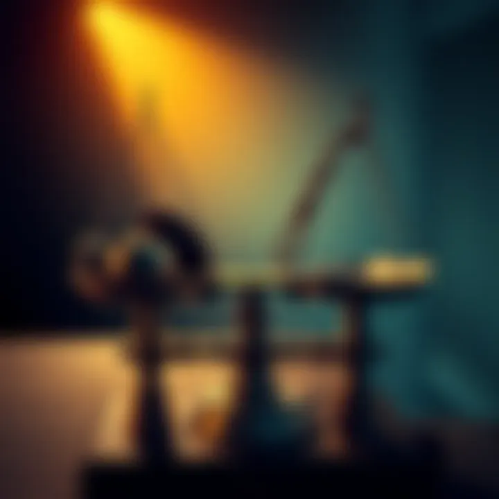 Assessing Value A person weighing different objects on a balance scale, representing the evaluation of worth