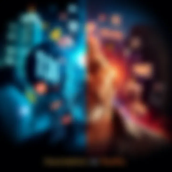 Assumptions vs Reality A split image showing a person looking at two contrasting scenarios: one side filled with bright ideas and the other with realistic challenges, illustrating the gap between expectations and actual out...