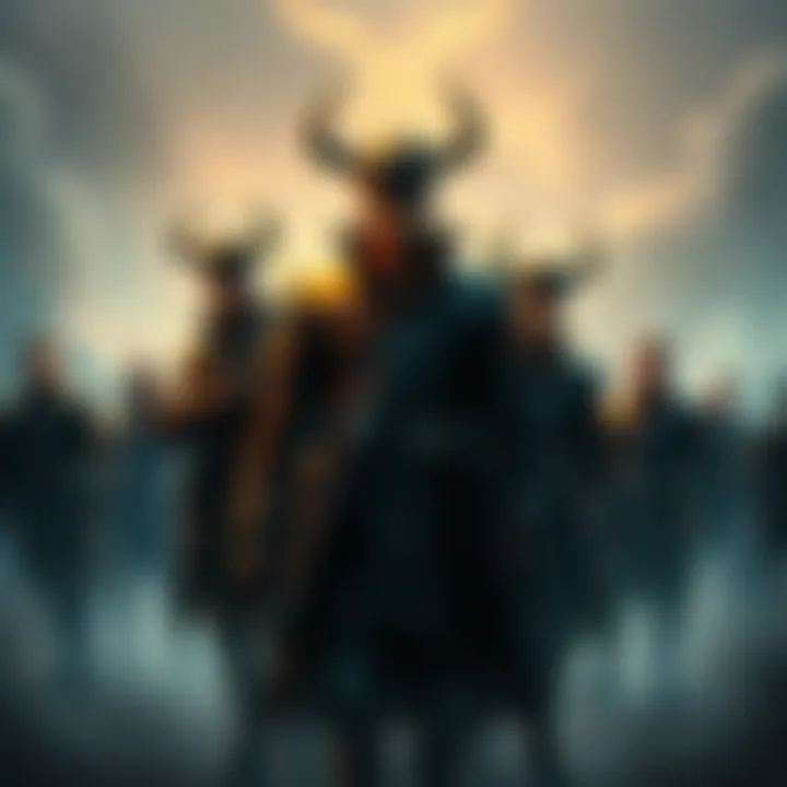 Asta standing proudly with the Black Bulls squad, showcasing their bond and teamwork, while other Captains observe from a distance with thoughtful expressions.