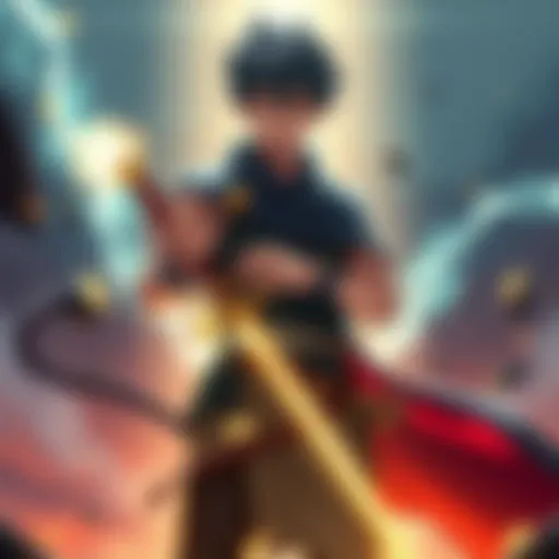 Asta stands confidently, gripping his sword, surrounded by a magical aura, symbolizing his journey in a world of magic.