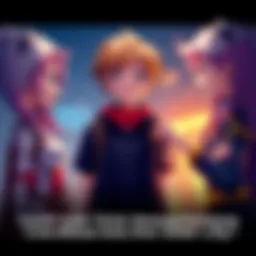 Asta looks confused as he stands between Vannessa and Sister Lily, both showing expressions of interest.