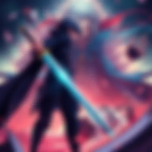 Asta stands defiantly, sword drawn, facing Lucius with a determined expression, while Yuno lies defeated in the background.