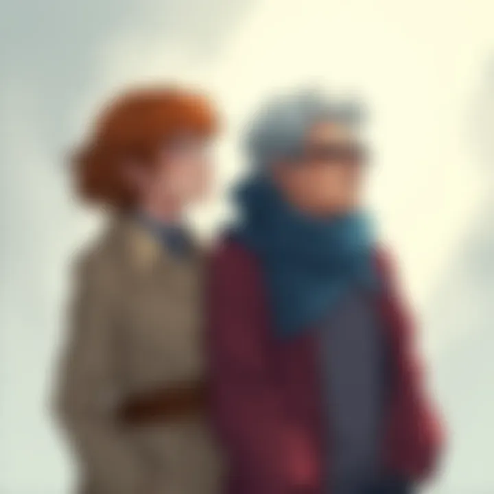 Asta and Liebe standing together, discussing their aging and immortality, with thoughtful expressions