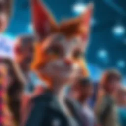 Asta with an amused expression, gazing around curiously as people watch with smiles